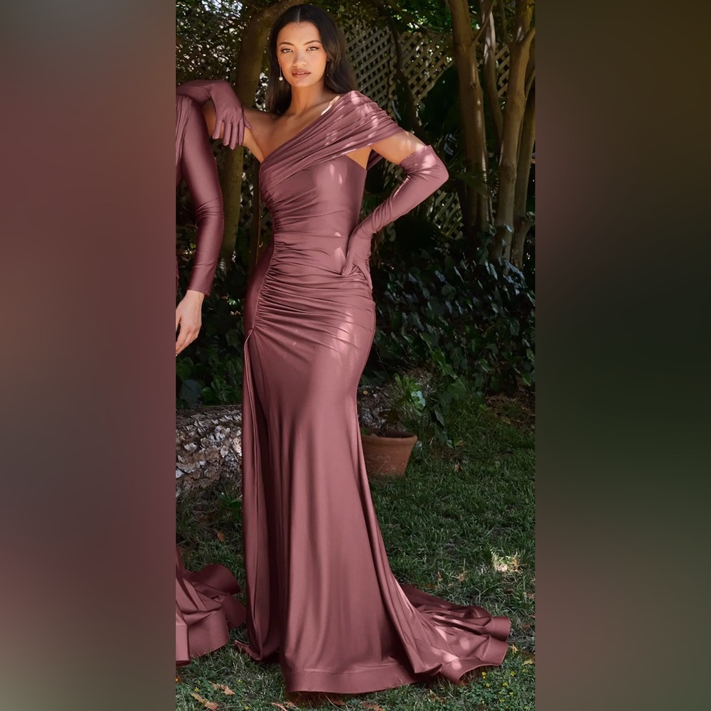 Mauve Gown With Gloves